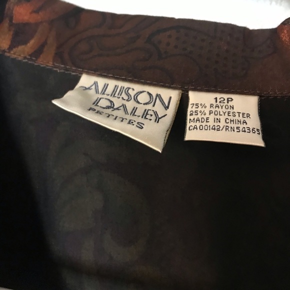 +vintage 80s metallic  print button down - Picture 6 of 12